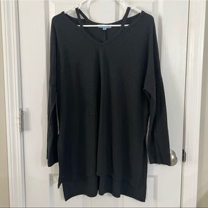 She and sky black tunic top long sleeve xl